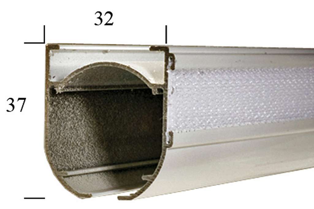 VELCROPROFIEL WIT ROND VOOR  OPTREKSYSTEEM (5,80 M)