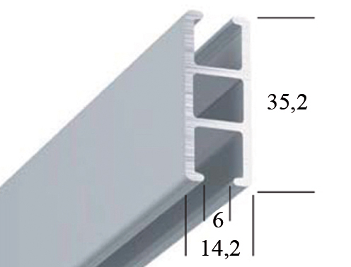 RAIL DE SEPARATION LOURD ALU BLANC (7 M)