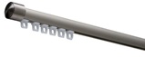 TRINGLE A RAIL CRS 20 MM COMPLET INOX AU SUPPORT MURAL 8 CM 000 - 150 CM